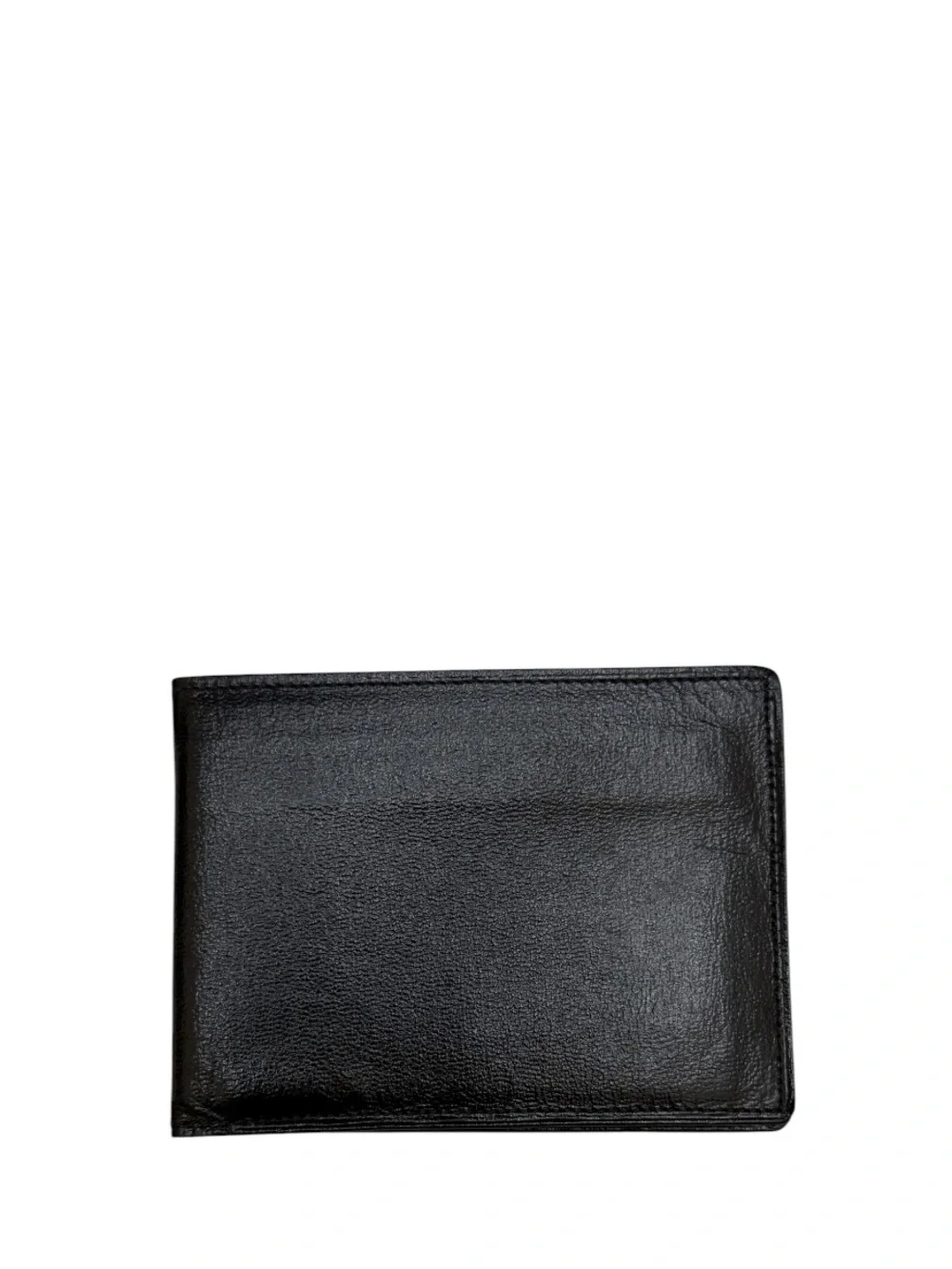 AUSTRALIAN KANGAROO - BLACK GLOSSY LEATHER BIFOLD WALLET